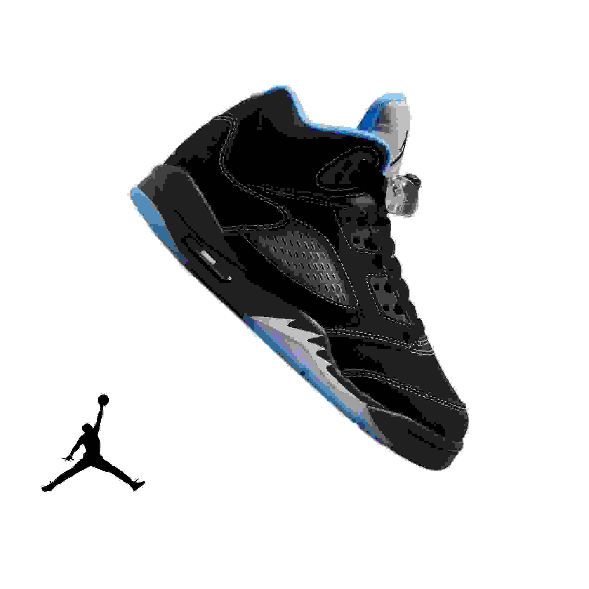 Jordan 5 Retro Grade School Kids' "Black Carolina" Shoe